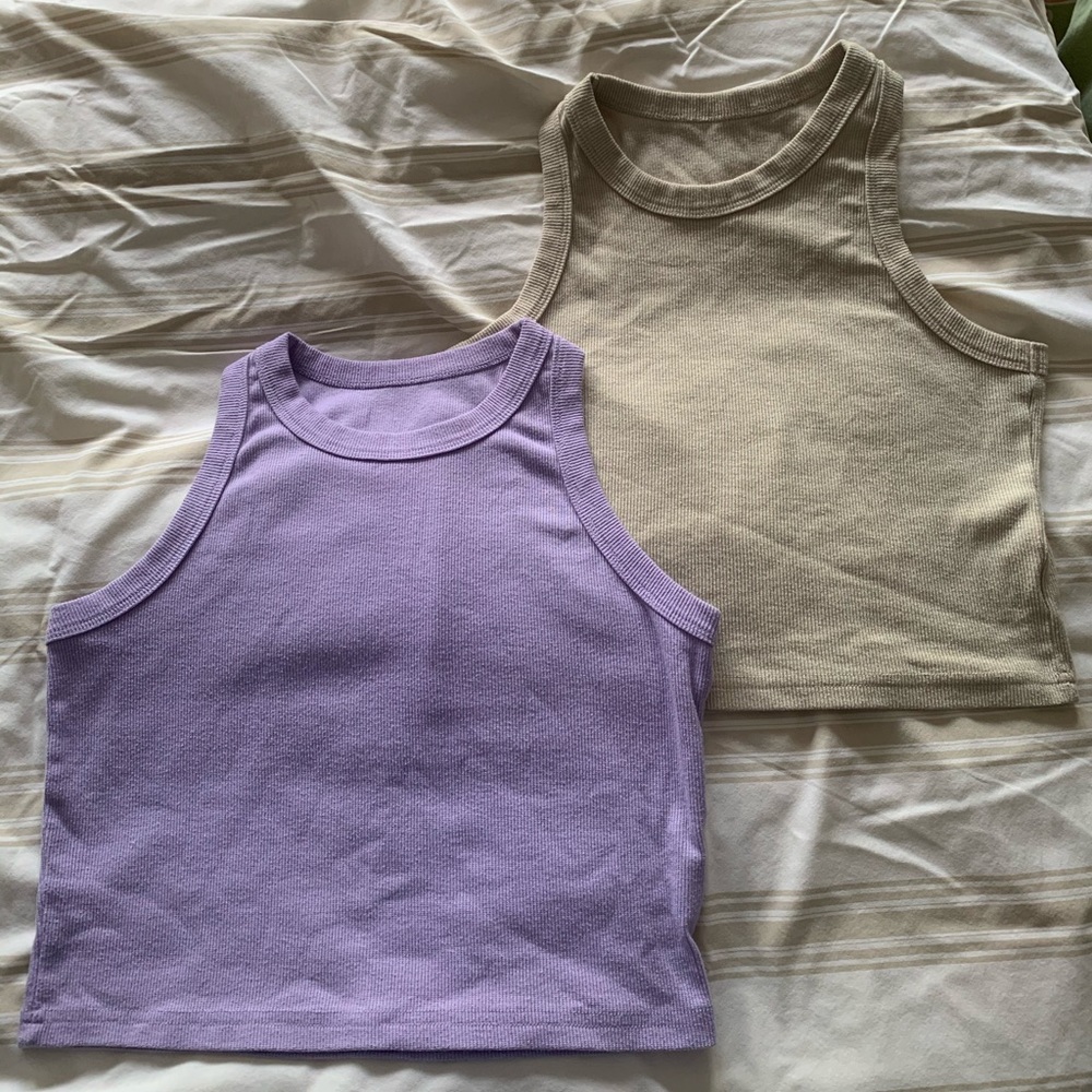 High neck razor back tanks